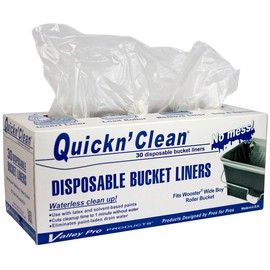 Quickn'Clean Disposable Paint Bucket Liners 30-Pack. Custom fits Wooster Wide Boy Paint Bucket. EZ Tear Perforated Roll. Does NOT FIT Purdy.