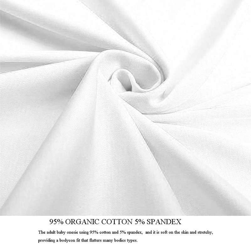 Body clásico liso Sissy Snap Entrepierna Pijamas ABDL Pañal Onesie,