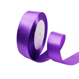 Satin Ribbon Purple 25 mm, 22 m Decoration for Presents, Gift Ribbon, Wide Bow Ribbon, Fabric Ribbon for Dress, Wedding, Christening and Birthday Gifts, Decorative Ribbon for Gift Packaging