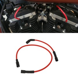 Yctze 2 Pieces 8mm Spark Plug Cable Set, Spark Plug Ignition Cable Set for XL883 XL883C 883 XL883L XL883N XL883R 883R Rubber Spark Plug Ignition Cable Set