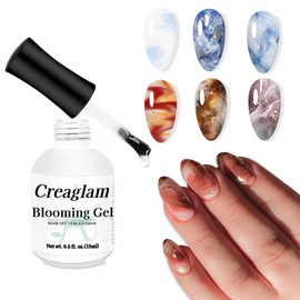 Creaglam Clear Nail Blooming Gel: Marble Natural Stone Blossom Gel Polish for Women at Home Art Design - 15ml Uv Led Nail Gel Spreading Effect - DIY Nail Salons Color Flower Watercolor Magic