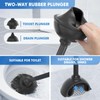 Toilet Plunger and Brush with Holder, 2-in-1 Bowl Brush and