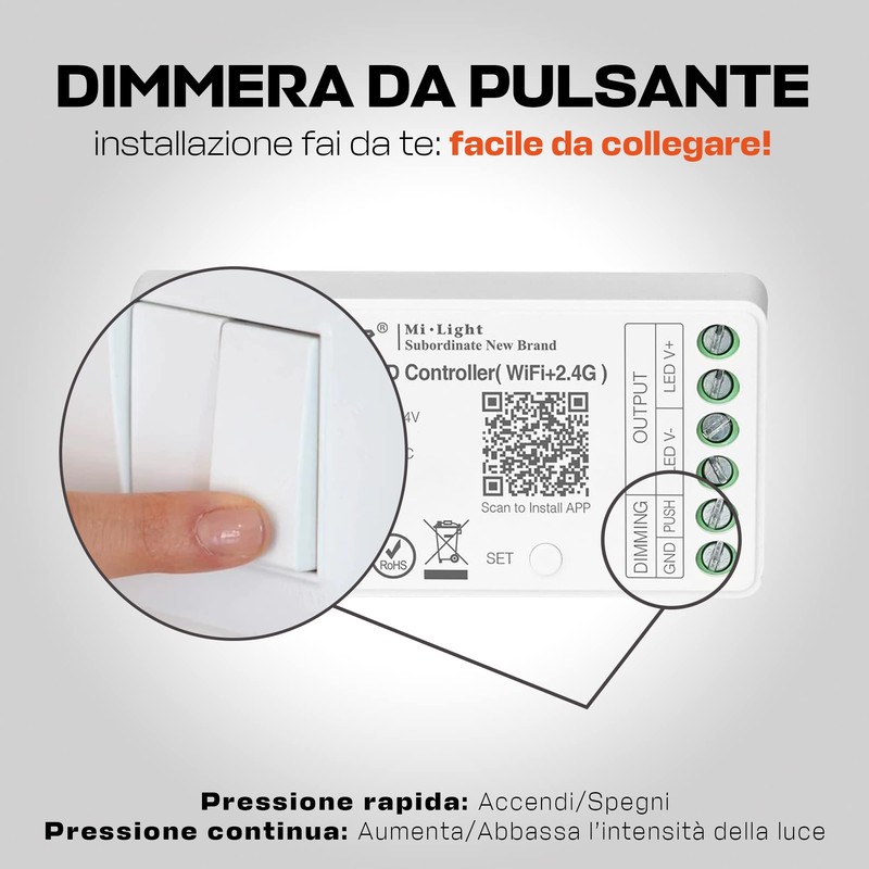 Mi-Light MiBoxer FUT036W Mini WiFi + RF + Push Receiver