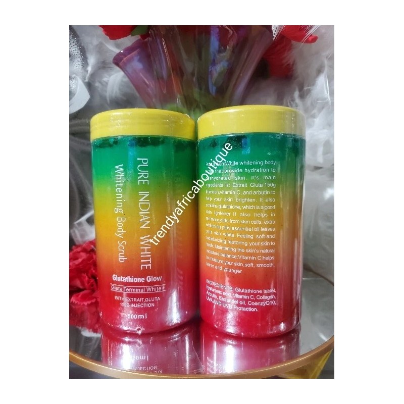 Pure indian White. SCRUB. Whitening Body Scrub Glutathion Glow. 500ml