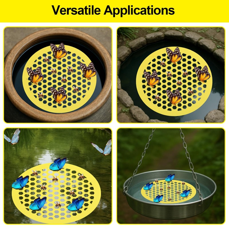 YFANITI 2 Pack Floating Bee Island,Round Floating Bee Watering Station-