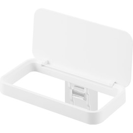 Yamazaki 1289 Film Hook with Lid, Plastic Bag Holder, White, Main Unit: W 7.1 x D 3.9 x H 3.0 inches (18 x 10 x 7.5 cm) (Lid Opening: H 6.1 inches (15.5 cm) (not including film hooks) Tower Floating