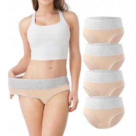 DAVID ARCHY Bamboo Rayon Women's Briefs High Waisted Ladies Panties Breathable Soft Full Coverage 4 Pack