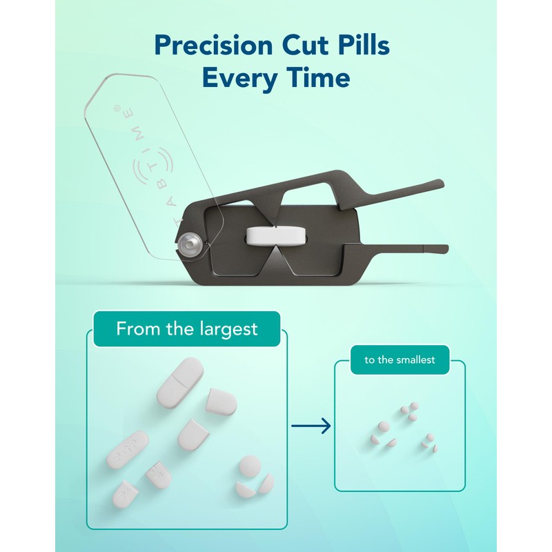 TabTime Metal Pill Cutter for Small Pills Tablets with Transparent