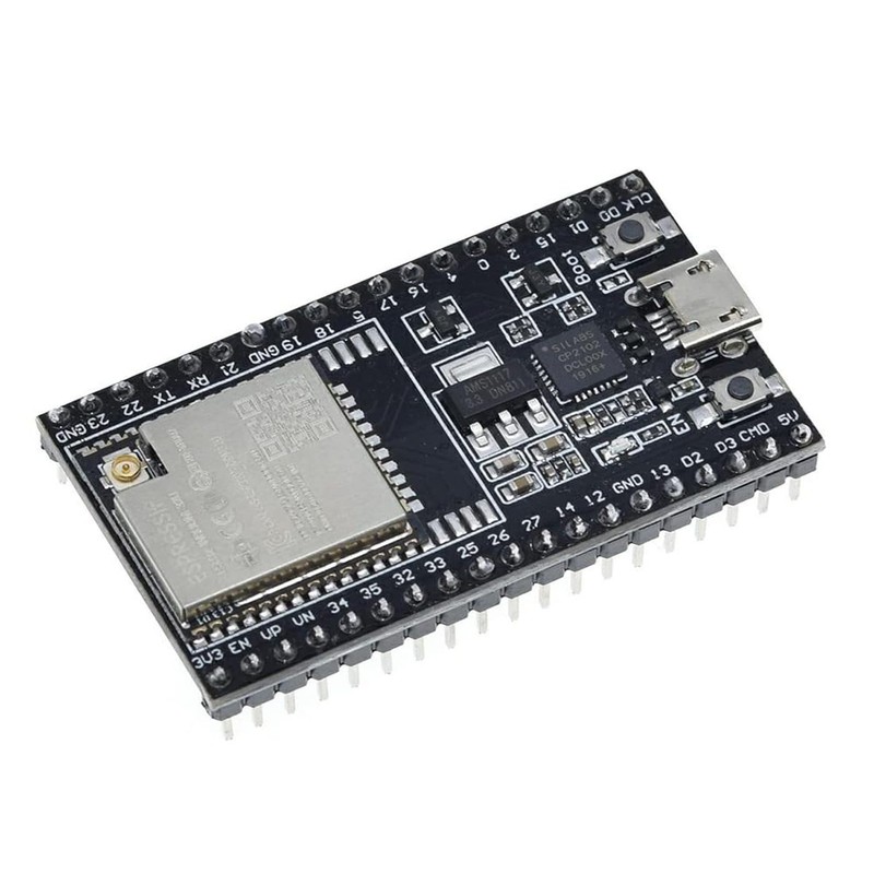 ESP32 development board, USB interface, ESP32-WROOM-32D module and CP2102 driver