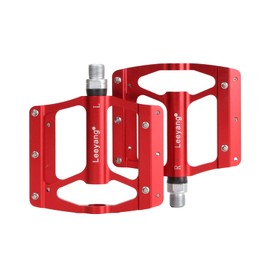HUIHTONGM 9/16 Inch Mountain Road Bike Pedals of Aluminum Alloy Platform and Durable Pedals for MTB with 10 Removable Anti-Skid Pins