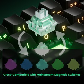 MONSGEEK FUN60 Ultra Rapid Trigger Gaming Keyboard 8k SP Magnetic Switch HE Aluminum Wired Keyboard 60% Black Shine-Through, Glare Magnetic Switch