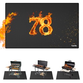Tamfile Large 78 x 48 Inch Fire Pit Mat for Solo Stove Bonfire, Double-Sided Under Grill Mat Deck Patio Protector Pad, Fireplace Pit Rubber Pad, Oil-Proof Waterproof BBQ Protector for Deck and Patio