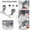 2 Piezas, Aireador Extensor De Grifo Giratorio De 1080 °,