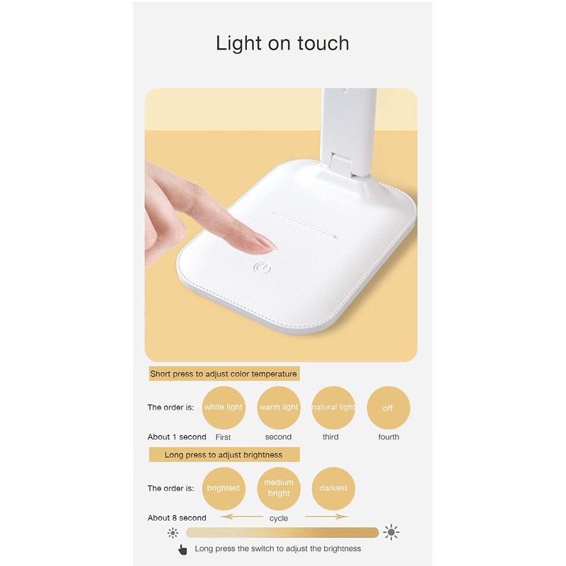 ANDYLV Desk Lamp LED Table Lamp Dimmable Table Lamp Touch