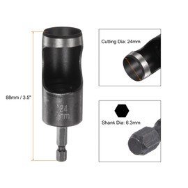 HARFINGTON Leather Hollow Punch 1/4 Hex Shank for Drills, 24mm Dia Rotary Hole Punch for Thick Fabrics Leathercraft Working