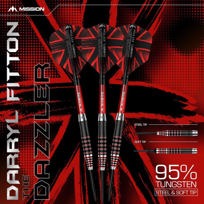 Mission Darts Darryl Fitton | 95% Tungsten Steel Tip Darts