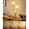 Lightdot Globe Table Lamp for Bedroom Mid Century Modern Gold
