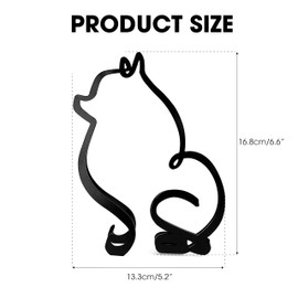 BuleVina Dog Wall Sculpture - Metal Wire Dog Drawing Statue, Minimalist Abstract Geometric Line Art for Wall & Living Room Decor (Pomeranian Spitz Shape, Black)