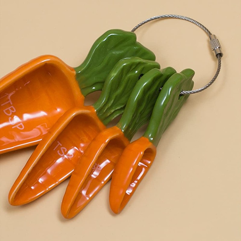 WAYUTO Set of 4 Ceramic Measuring Spoons Baking Measuring Scoops