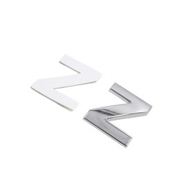 Motoforti Silver Tone Metal Z Letter Shaped Alphabet Sticker Emblem Badge Decals for Car Long-lasting