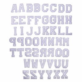 52pcs Alphabet A to Z Patches, Iron on Sew on Letters for Clothes, Classic White