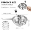 Stainless Steel Potato Ricer with 3 Interchangeable Discs and Large