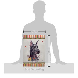 Breeze Decor Cropping Black Dane Happiness Garden Flag-Set with Stand Dog Puppy Spoiled Paw Canine Fur Pet Nature Farm Animal Creature House Banner Small Yard Gift Double-Sided, Made in USA