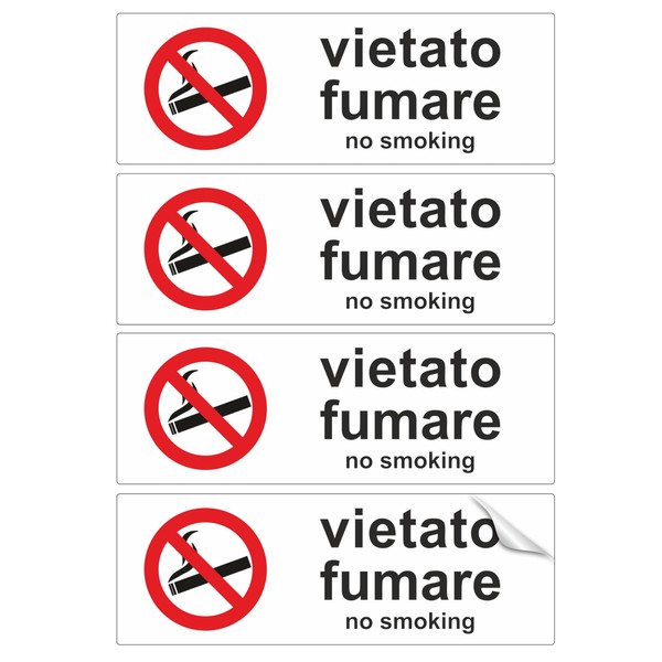 Pubblimania Aufkleber Rauchen verboten aus flexiblem PVC (Cm14,5X5) (Rauchverboten)