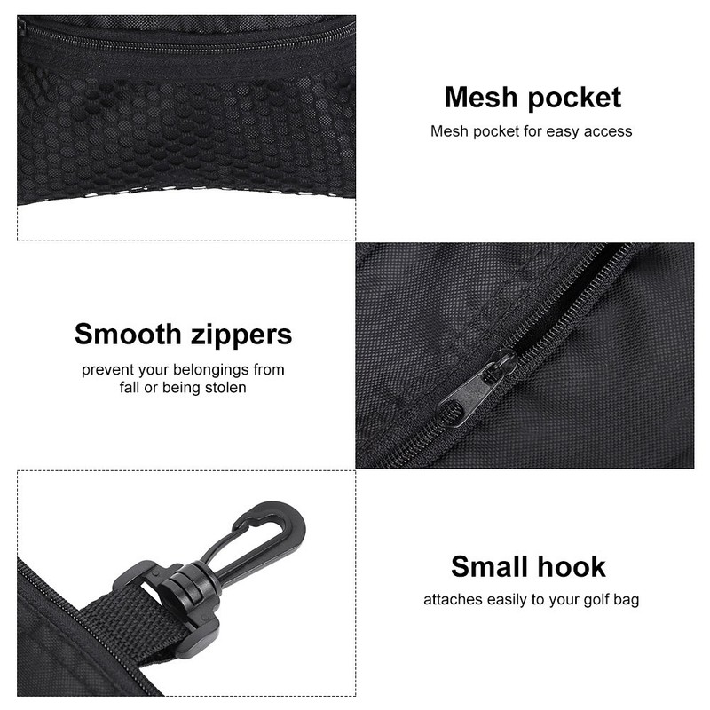 VBESTLIFE Golf Tee Bag Golf Tee Storage Pouch Zippered Golf