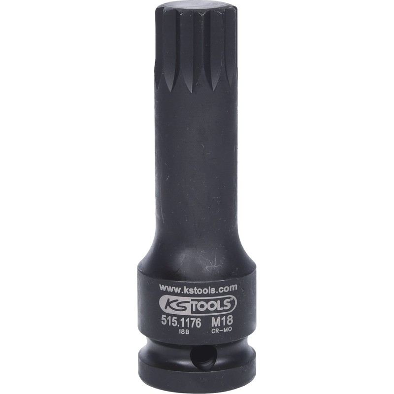 KS Tools 515.1176 1/2 Inch Power Bit Socket XZN, Long,