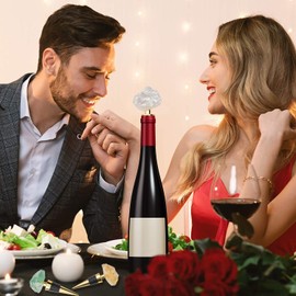 Yougoals Crystal Wine Stoppers Set of 3, Natural Gemstone Wine Stoppers for Wine Bottles, Decorative Wine Bottle Stoppers with Gift Box for Wedding, Party (3pcs Crystal)