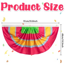 8Pcs Fiesta Serape Bunting Flag - 3 x1.5 Ft Cinco de Mayo Fan Flag Banner,Fiesta Bunting Fan Flag for Mexican Festivals Indoor Outdoor Fiesta Party Supplies Decoration