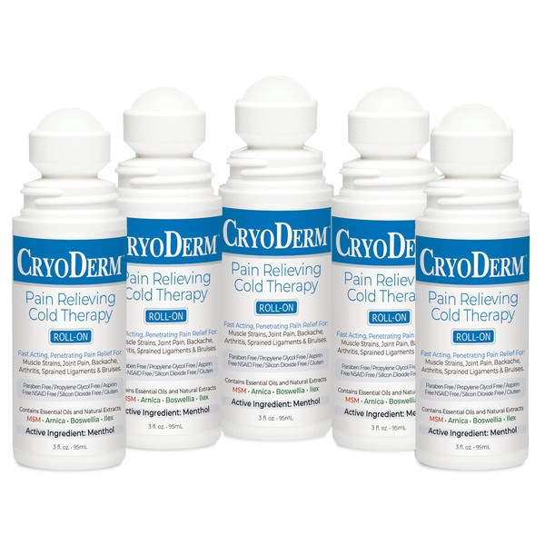 CryoDerm Cold Therapy 3 oz Roll On (5 Pack)