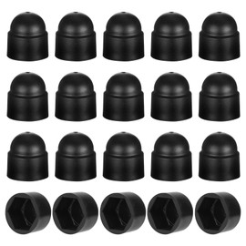 M10 (16mm Wrench) Black Plastic Nut and Bolt Protective Dome Cover Hex Nut Cover Bolt Protection Caps Covers for Bolts, Hex Hexagon Screws, 20 PCS