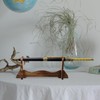 HOLIDYOYO Wooden Sword Stand, Light Brown Flute Display Rack, Single