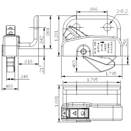 VISION INDUSTRIES  1 PC of Auto-Reset Child Safety Fall Prevention Devices WOCD 1779SM-RIGHT-W