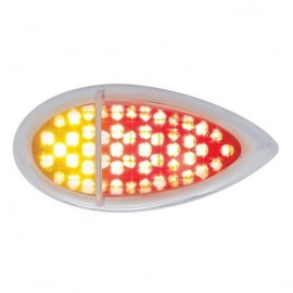 UNITED PACIFIC 37963 Auxiliary/Utility Light, 51 LED Duo Baby Zephyr, Bezel, Red/Amber LED, with Clear Lens