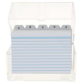 Stylex 49972 Transparent A6 Card Box with 100 105mm x 148mm cards and A-Z Index