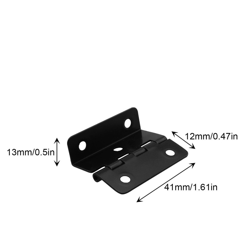 JCBIZ 4pcs Black 5-Hole Folding Hinge (Size 41x12mm) Antique Bending