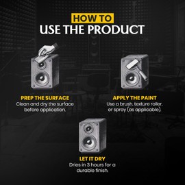 GRANOTONE Speaker Paint White 1 Quart Texture Coating for Speaker Cabinets, Road Cases, Metal & Furniture | Roller Application | Water-Based Finish | Professional Speaker Cabinet Refinishing Solution