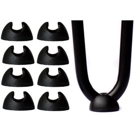 Hairpin Leg Protector Feet - Set of 8 - Black - New Tight Fit for 3/8" and 1/2" Metal Coffee Table Legs - Hairpin Leg Feet
