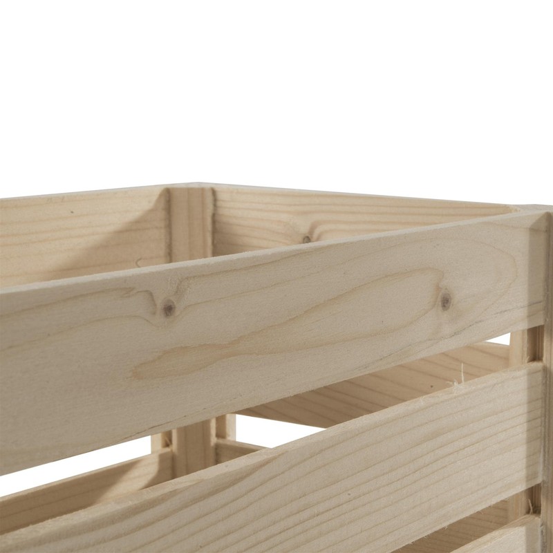 WooDeeDoo Small Wooden Storage Slatted Crate Box | 24.5 x