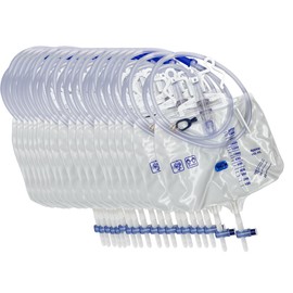 20 Pack Large 2000 ml Urinary Drainage Bag for Adults, Latex-Free Sterile Urine Bag with Anti-Reflux Chamber, Bolsa de Orina Desechable