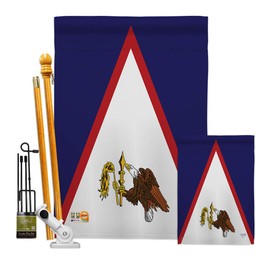 Nationality American Samoa Garden House Flags Kit Regional Nation International World Country Particular Area Small Decorative Gift Yard Banner Made in USA 28 X 40