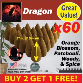 Benben Home & Lifestyle Dragon Benben US Incense 60xBackflow ~ Vegan ~ High Fragrance Load