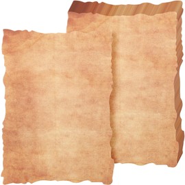 Harloon 50 Pcs Vintage Old Looking Cotton Watercolor Paper Cardstock Blank 200 GSM Thick Antiqued Deckle Edge Virgin Paper for Drawing Writing Printing Invitations Greeting (5x7 Inch)