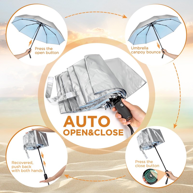 NINEMAX UV Umbrella for Sun Protection UPF 50+, 46 Inch