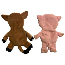 Boar & Pink Pig Paper Crinkle Squeaker Toy Set - Light Weight - Easy to Flip & Shake - Pet Toys