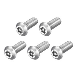 sourcing map 5Pcs Torx Security Machine Screws, 1/4-20 x 5/8" 304 Stainless Steel Tamper Resistant Button Head Screws Bolt Full Thread for Anti-Theft Tamper Proof, Silver Tone