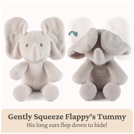 GUND Baby Peek-a-Boo Flappy Elephant Plush, Elephant Stuffed Animal, Baby Toy for Ages 0 and Up, Gray, 7" (Batteries Not Required)